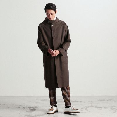 【別注】ＭＡＣＫＩＮＴＯＳＨ×ＴＯＭＯＲＲＯＷＬＡＮＤ　ＢＲＥＯＣＨ　ＥＸ　ウールコットンツイル　フーデッドコート