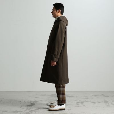 【別注】ＭＡＣＫＩＮＴＯＳＨ×ＴＯＭＯＲＲＯＷＬＡＮＤ　ＢＲＥＯＣＨ　ＥＸ　ウールコットンツイル　フーデッドコート