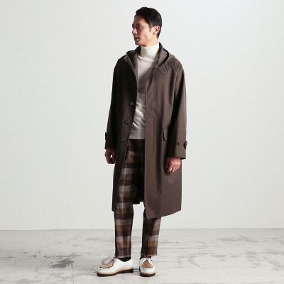 【別注】ＭＡＣＫＩＮＴＯＳＨ×ＴＯＭＯＲＲＯＷＬＡＮＤ　ＢＲＥＯＣＨ　ＥＸ　ウールコットンツイル　フーデッドコート