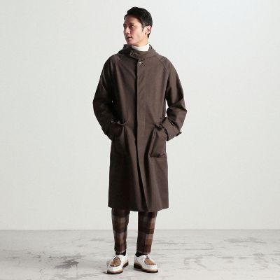 【別注】ＭＡＣＫＩＮＴＯＳＨ×ＴＯＭＯＲＲＯＷＬＡＮＤ　ＢＲＥＯＣＨ　ＥＸ　ウールコットンツイル　フーデッドコート