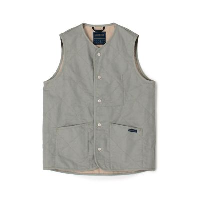 トゥモローランド キルティングダウンベスト36 アイボリー 薄手 軽量 美品 LAVENHAM UNWADDED THORNHAM リネンコットン