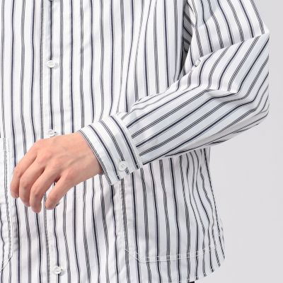 コットングログランストライプ　シャツブルゾン
