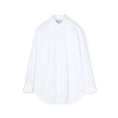 【SALE】ストレッチブロード ラウンドカラーシャツ 11ホワイト トップス