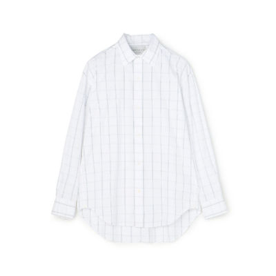 【SALE】ストレッチブロード ラウンドカラーシャツ 12ホワイトケイ トップス