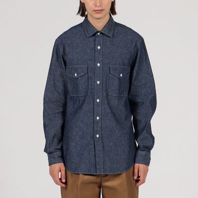 セルビッチ ダンガリー レギュラーカラーシャツ ADAM ET ROPE'｜セルビッチ ダンガリー レギュラーカラーシャツ