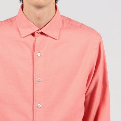 コットンカシミヤ　ワイドスプレッドカラーシャツ