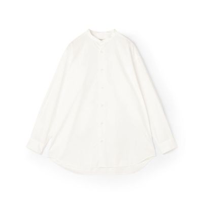 コットン　バンドカラーシャツ