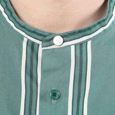 コットン　バンドカラーシャツ