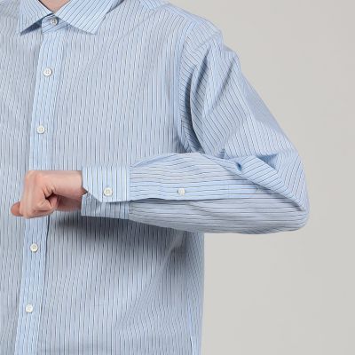 コットンナイロンワッシャー　セミワイドカラーシャツ