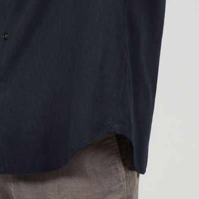 コットンカシミヤ　ワイドスプレッドカラーシャツ