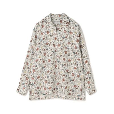 コットンシルク フラワープリント プルオーバーシャツ
