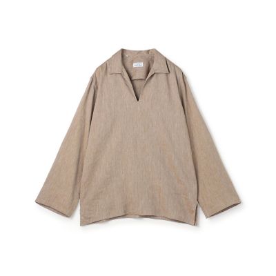 ＜TOMORROWLAND (Men)＞【別注】Ｓａｌｖａｔｏｒｅ　Ｐｉｃｃｏｌｏ　ＨＡＶＡＮＡ　コットンリネン　プルオーバーロングスリーブ　カプリシャツ