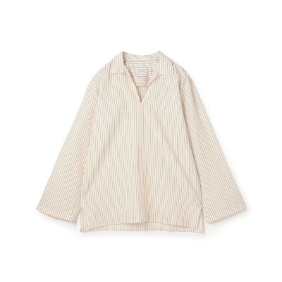 ＜TOMORROWLAND (Men)＞【別注】Ｓａｌｖａｔｏｒｅ　Ｐｉｃｃｏｌｏ　ＨＡＶＡＮＡ　コットンストライプ　プルオーバーロングスリーブ　カプリシャツ