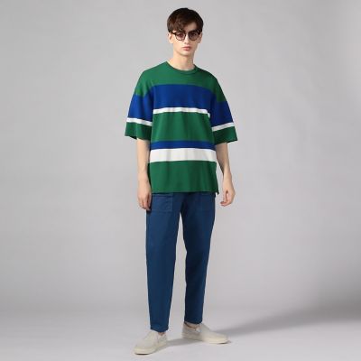 ＜TOMORROWLAND (Men)＞マルチボーダー　ビッグニットＴシャツ　ｔｒｉｃｏｔ－Ｔ