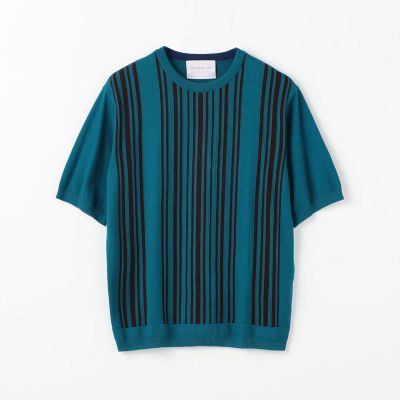 ランダムストライプ ニットTシャツ tricot－T
