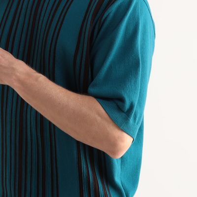 ランダムストライプ ニットTシャツ tricot－T