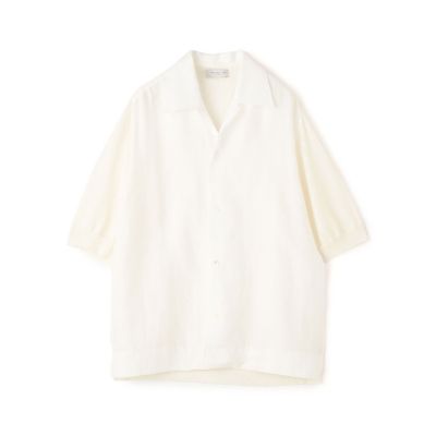 リネンニットコンビ　オープンカラーシャツ