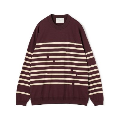 ＜TOMORROWLAND (Men)＞ＴＯＭＯＲＲＯＷＬＡＮＤ　ＴＲＩＣＯＴ　コットン　マリンボーダー　クルーネックプルオーバー