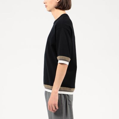 ＴＯＭＯＲＲＯＷＬＡＮＤ　ｔｒｉｃｏｔ　リブライン　ニットＴシャツ