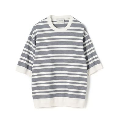 アウール（AOURE） マイクロボーダー ニットTシャツ Mサイズ TOMORROWLAND TRICOT マイクロボーダー