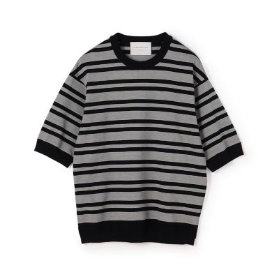 極美品 TOMORROWLAND TRICOT ボーダー ニットTシャツ TOMORROWLAND TRICOT マイクロボーダー