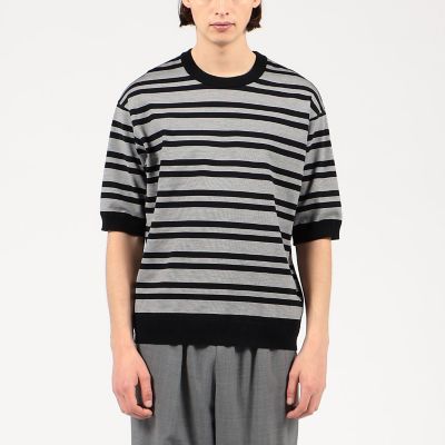 極美品 TOMORROWLAND TRICOT ボーダー ニットTシャツ TOMORROWLAND TRICOT マイクロボーダー