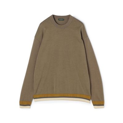 ＜TOMORROWLAND (Men)＞ＴＯＭＯＲＲＯＷＬＡＮＤ　ＴＲＩＣＯＴ　リブライン　クルーネックプルオーバー