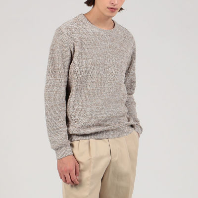 24SS トゥモローランド tricot リネンクルーネックプルオーバー L 青 TOMORROWLAND Tricot リネンクルーネック プルオーバーニット