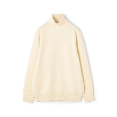 ＴＯＭＯＲＲＯＷＬＡＮＤ　ｔｒｉｃｏｔ　スーパーファインラムウール　タートルネックニット