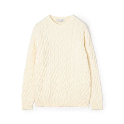 ＴＯＭＯＲＲＯＷＬＡＮＤ　ｔｒｉｃｏｔ　スーパーファインラムウール　ケーブルニット
