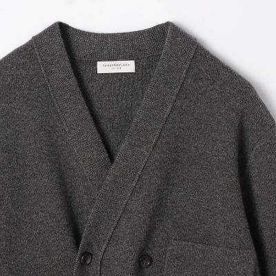 カシミヤ　ダブルブレステッド　カーディガン