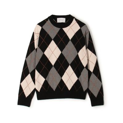 ＴＯＭＯＲＲＯＷＬＡＮＤ　ｔｒｉｃｏｔ　シルク　アーガイル　クルーネックニット
