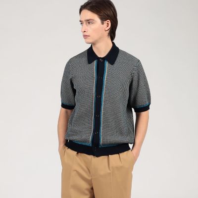 【週末限定価格＊】 tomorrowland ハウンドトゥース柄半袖ニット TOMORROWLAND tricot カシミヤ マルチ