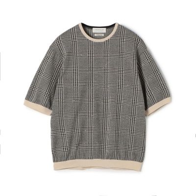 TOMORROWLAND (Men)/トゥモローランド TOMORROWLAND tricot チェック柄 コットンハーフスリーブ ニット