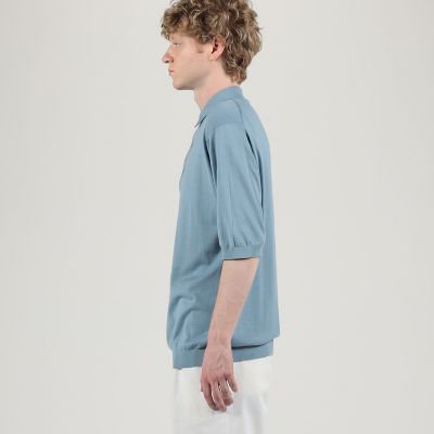 別注】JOHN SMEDLEY コットン ポロカラーニット