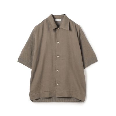 リネンニットコンビ　ハーフスリーブシャツ