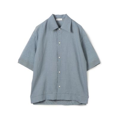 リネンニットコンビ　ハーフスリーブシャツ