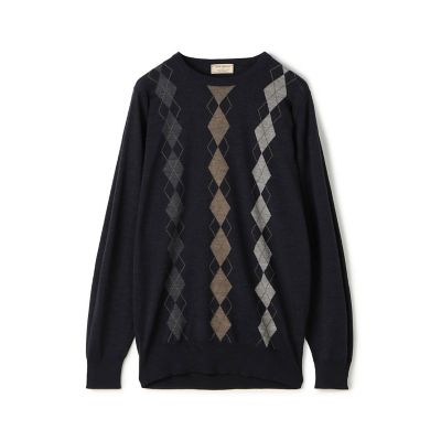 ＜TOMORROWLAND (Men)＞【別注】ＪＯＨＮ　ＳＭＥＤＬＥＹ　ウール　アーガイルクルーネック　プルオーバーニット