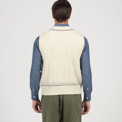 別注】RICHMOND KNITWEAR ウールケーブル Vネック