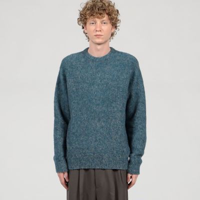 【ドゥロワー】 モヘヤ ウール　シャギー ボーダー クルーネックニット　長袖 TOMORROWLAND Tricot ウールシャギー クルーネック