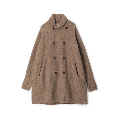 ウールカシミヤシルク ダブルブレステッド ニットコート
