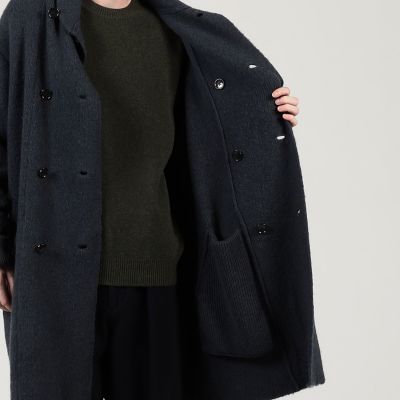 ウールカシミヤシルク ダブルブレステッド ニットコート