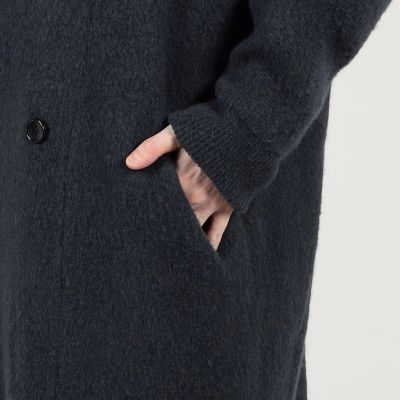 ウールカシミヤシルク ダブルブレステッド ニットコート