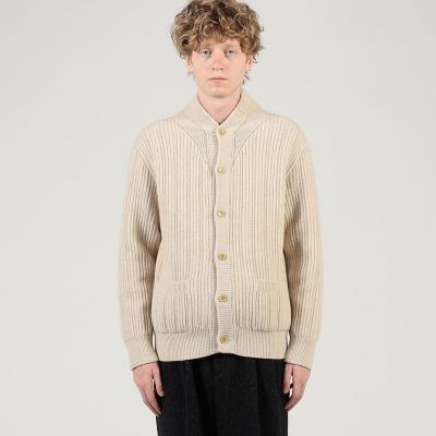 ウールカシミヤシルク リブVネックカーディガン | TOMORROWLAND (Men