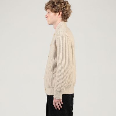 ウールカシミヤシルク リブVネックカーディガン | TOMORROWLAND (Men