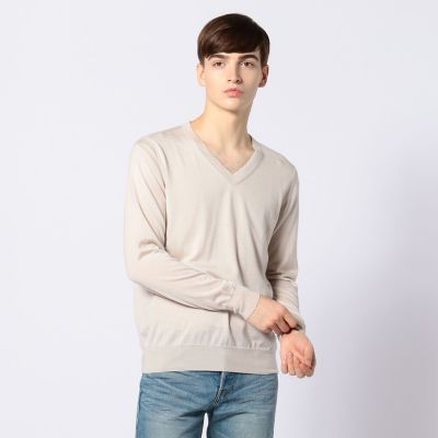 walenode カシミヤシルク Vネックニット ふんわり軽やか 上質