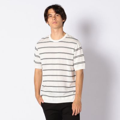 コットン　ロープボーダー　ニットＴシャツ
