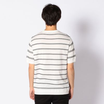 コットン　ロープボーダー　ニットＴシャツ