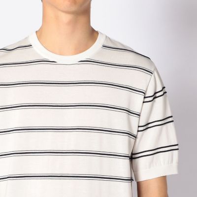 コットン　ロープボーダー　ニットＴシャツ