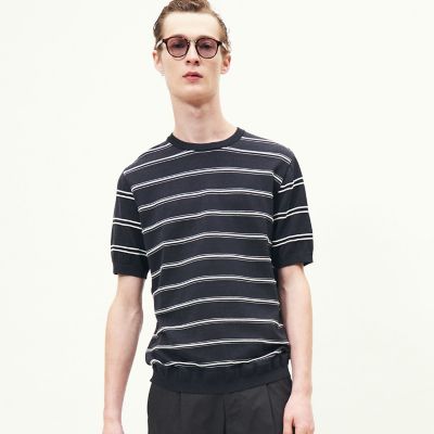 コットン　ロープボーダー　ニットＴシャツ